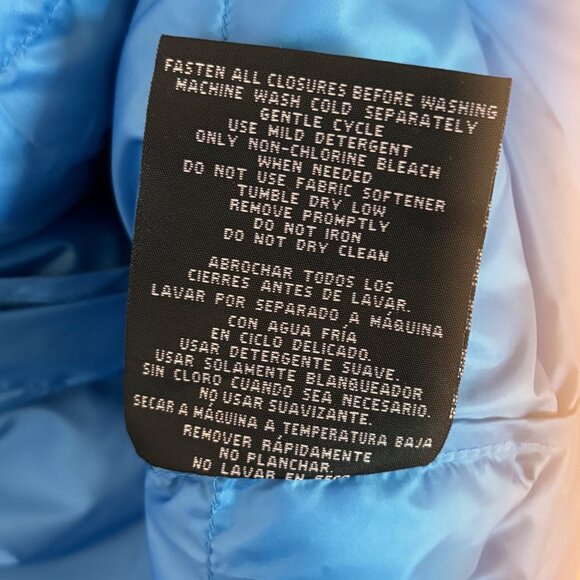 32 Degrees Heat Women Recycled Puffer Jacket Lightweight Warm Blue Zip-Up Large - Picture 8 of 11